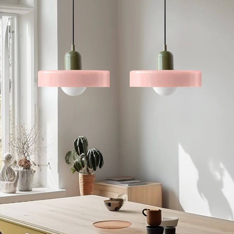Colorful Bauhaus Glass Pendant