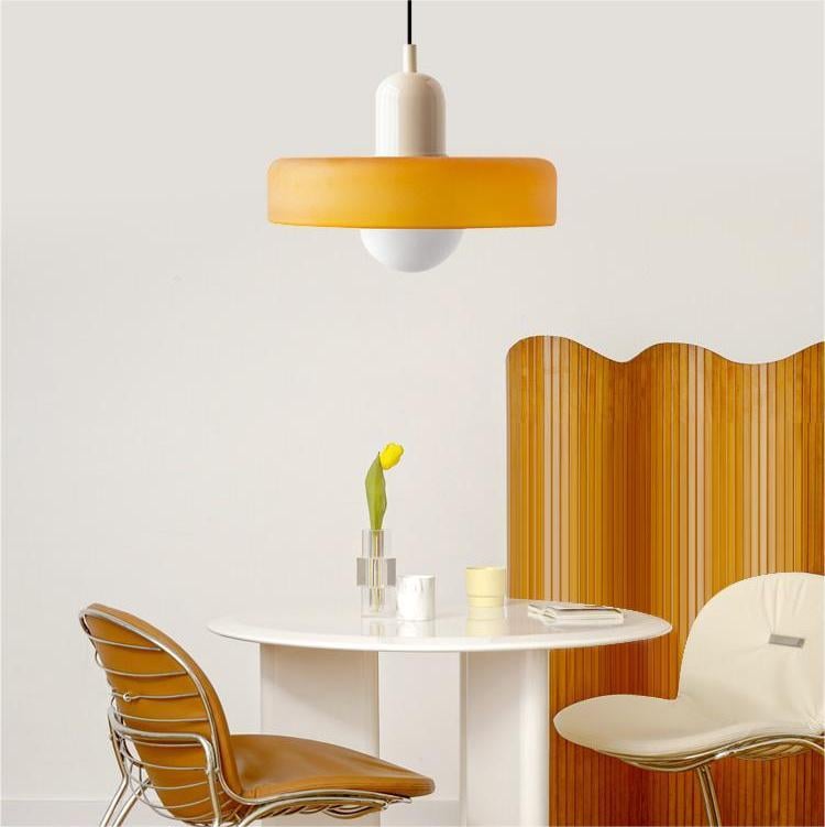 Colorful Bauhaus Glass Pendant
