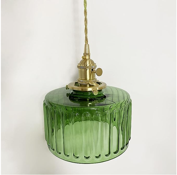 Textured Glass Cylinder Pendant