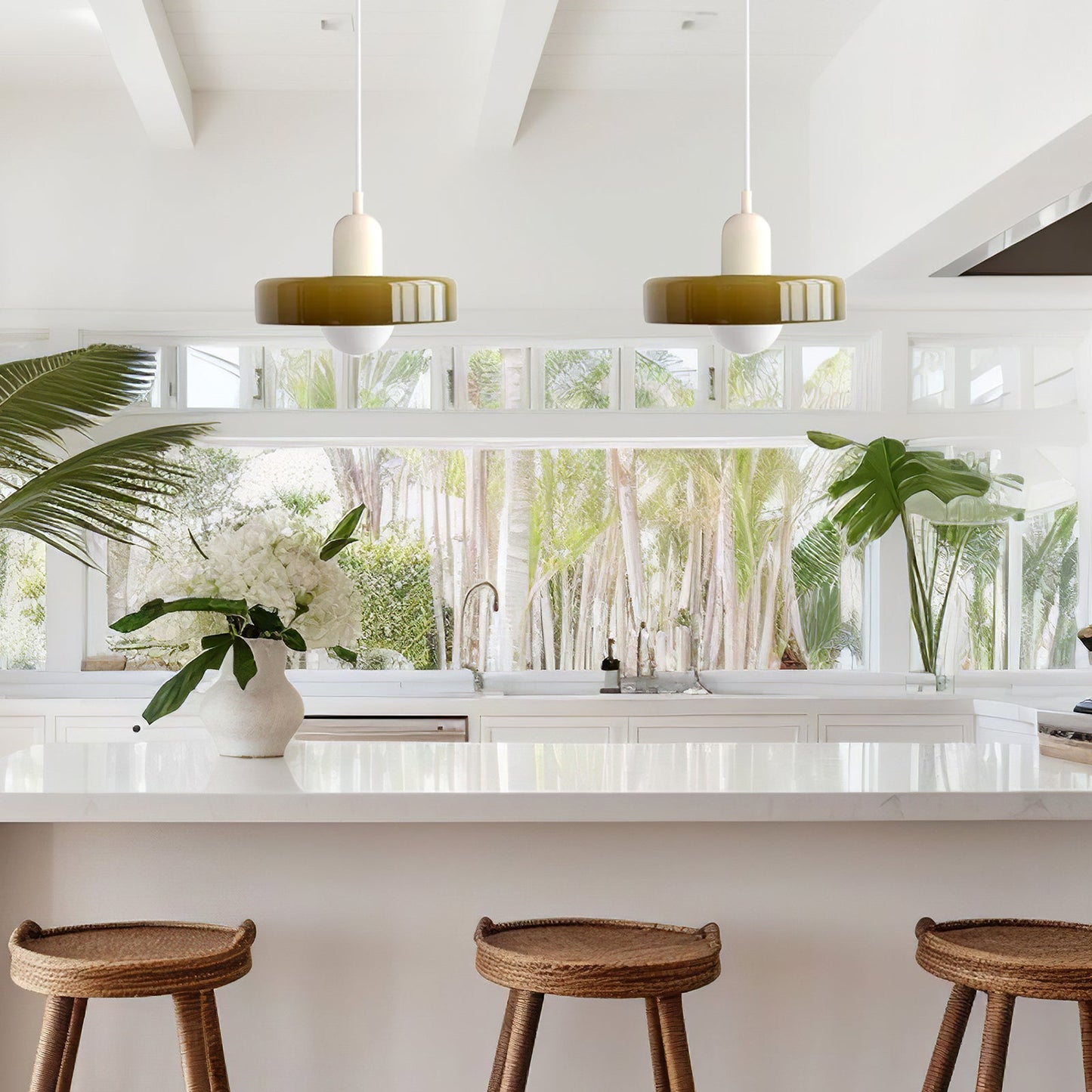 Sleek Glass Dining Lamp