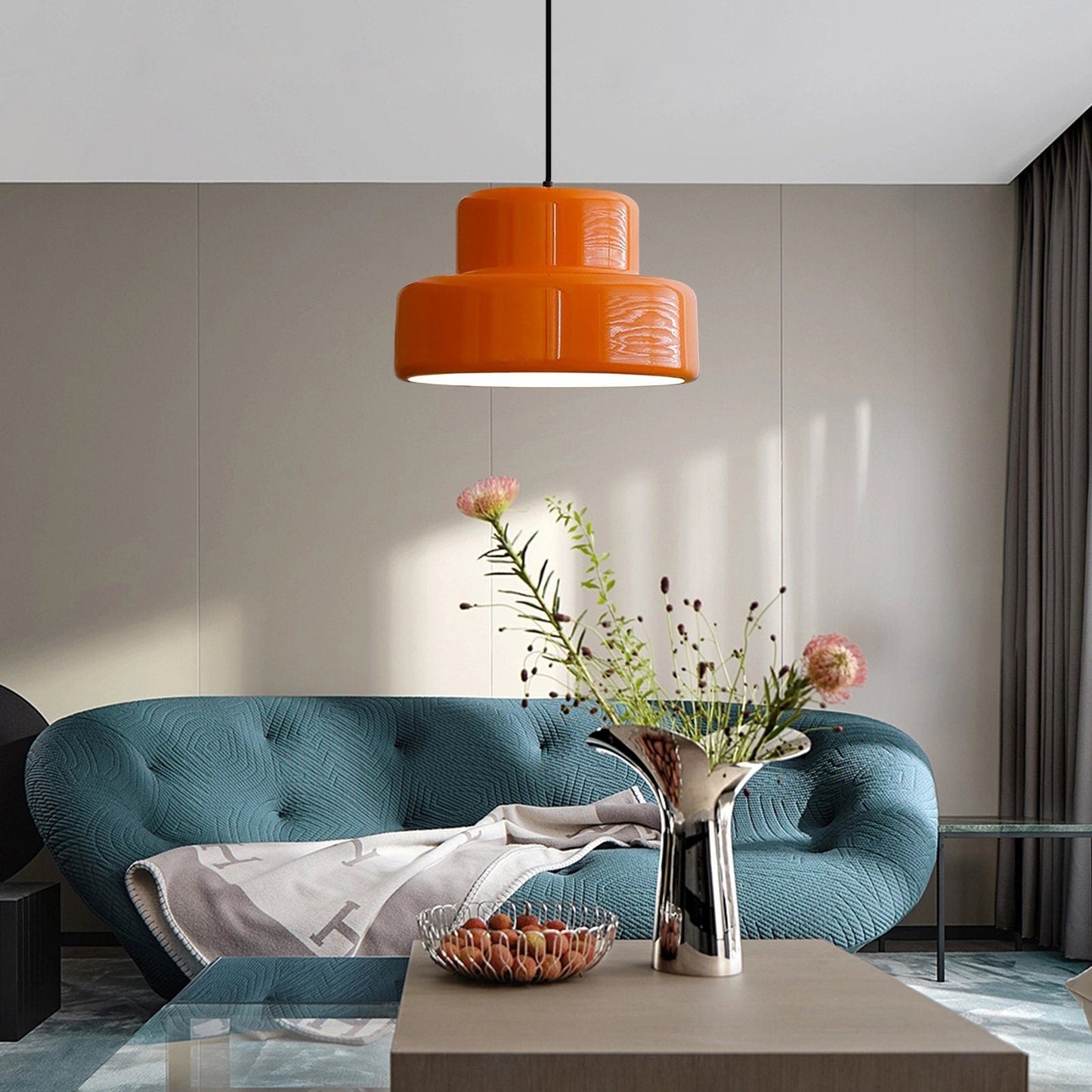 Bauhaus Orange Pendant Light