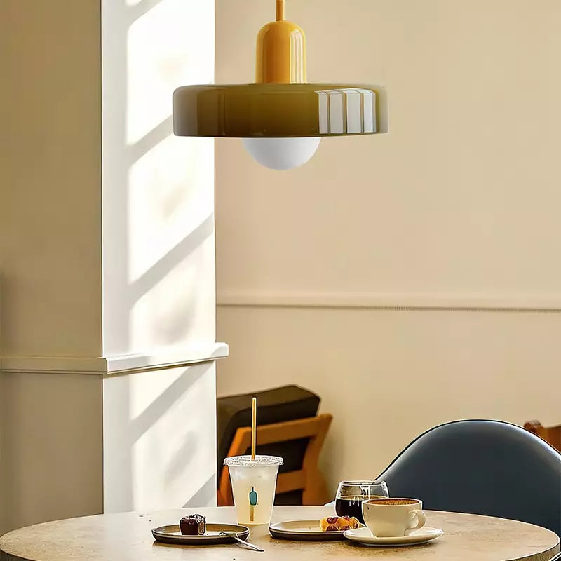 Colorful Bauhaus Glass Pendant