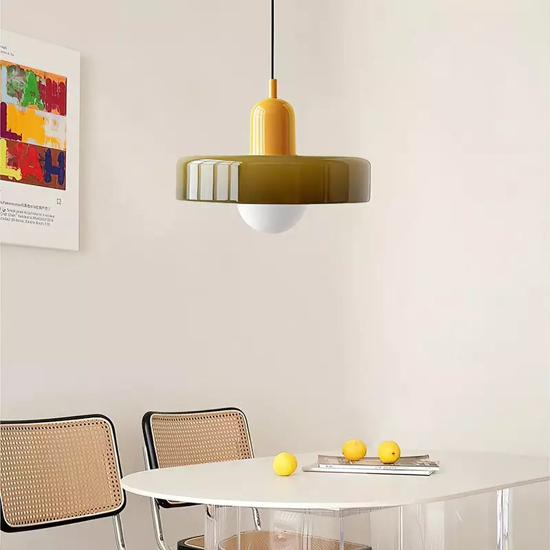 Colorful Bauhaus Glass Pendant