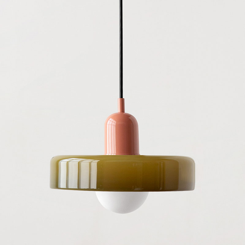 Colorful Bauhaus Glass Pendant