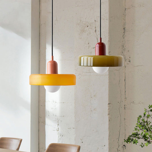 Colorful Bauhaus Glass Pendant