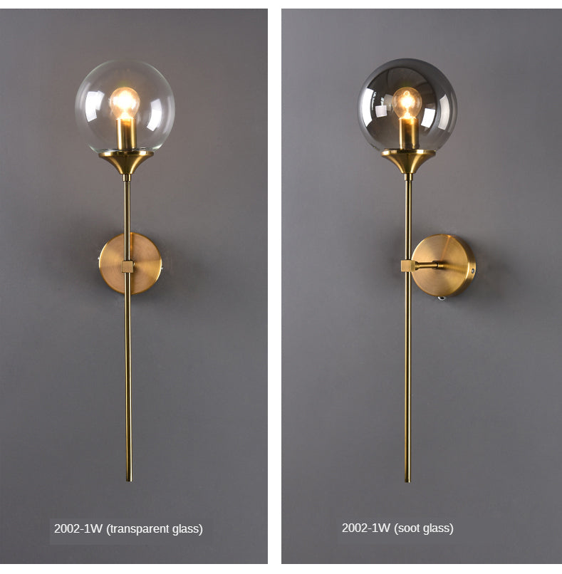Golden Glass Wall Sconce Light