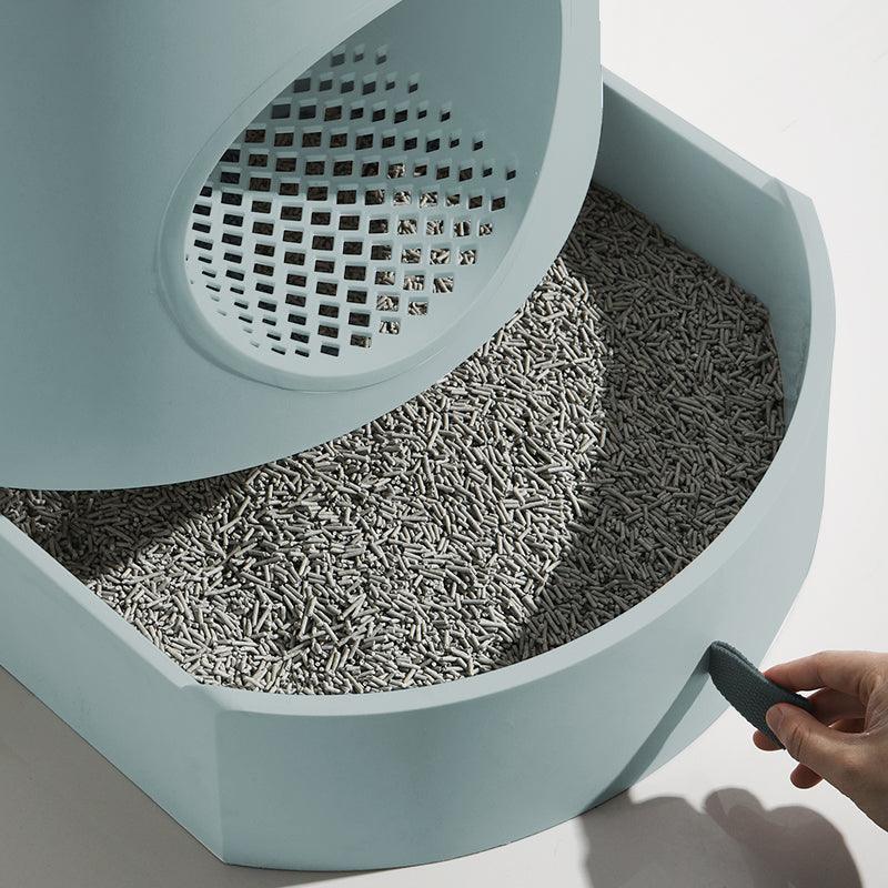 2-in-1 Kattenbak met Gratis Krabmat – Kasteeldesign