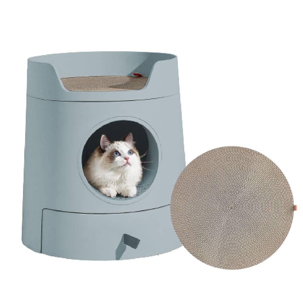 2-in-1 Kattenbak met Gratis Krabmat – Kasteeldesign