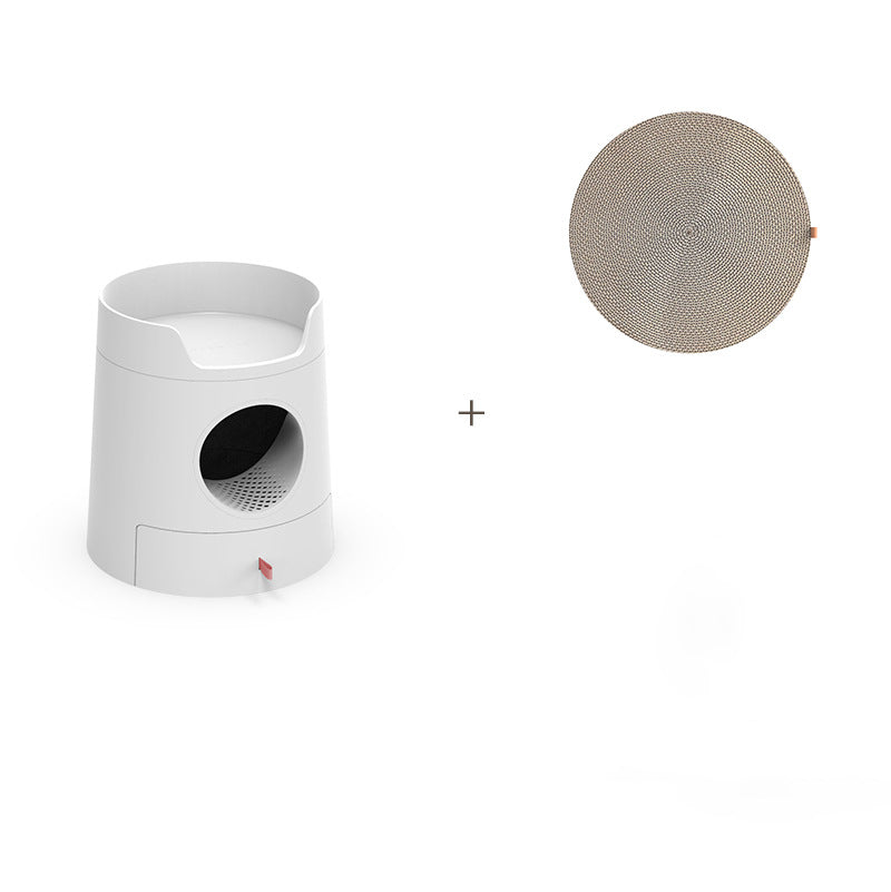 2-in-1 Kattenbak met Gratis Krabmat – Kasteeldesign