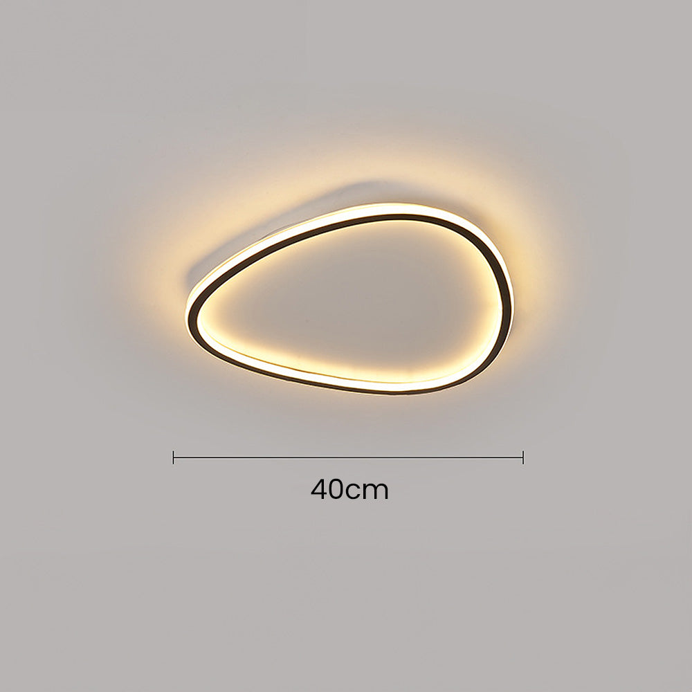 Nordic-Inspired Black Oval Flush Light
