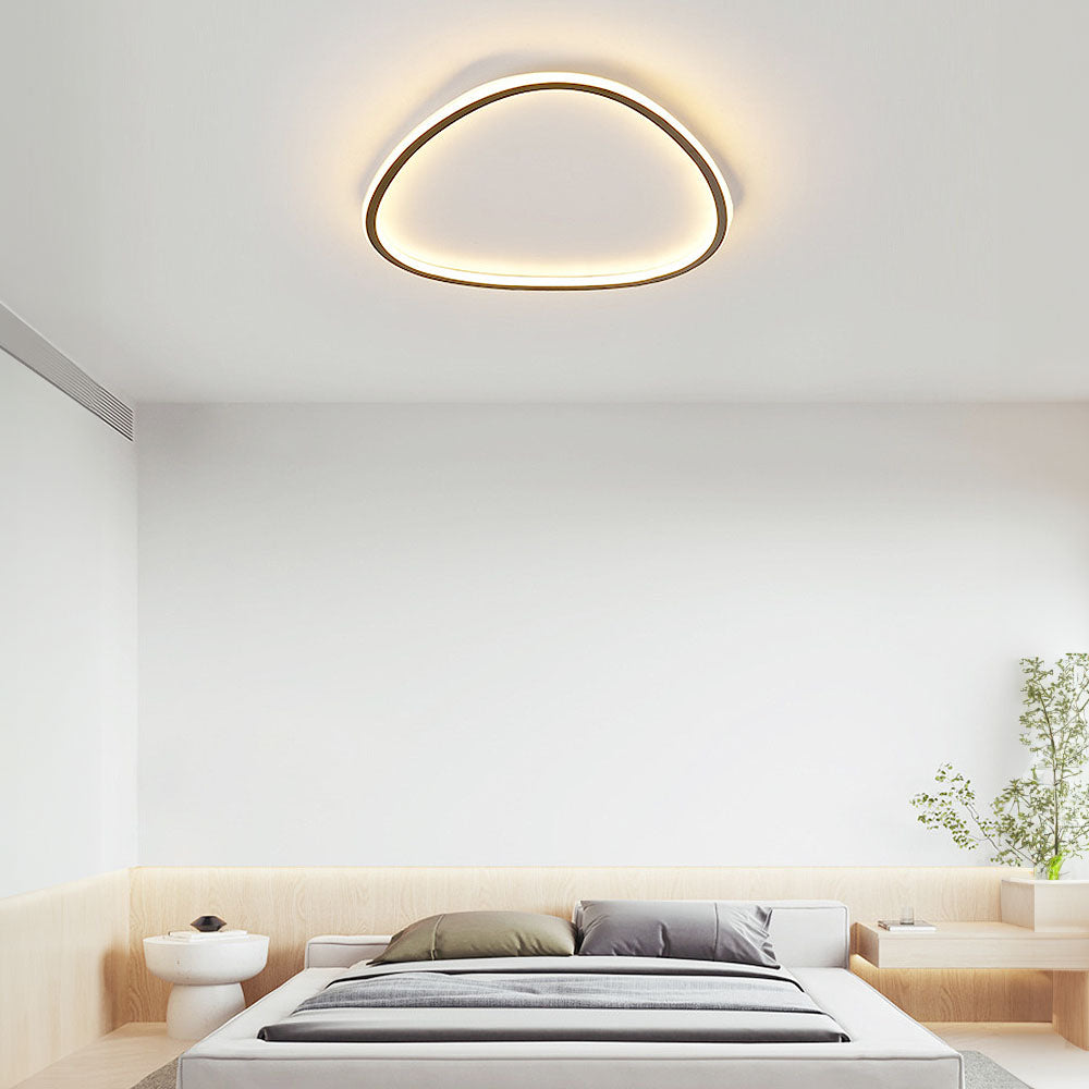Nordic-Inspired Black Oval Flush Light