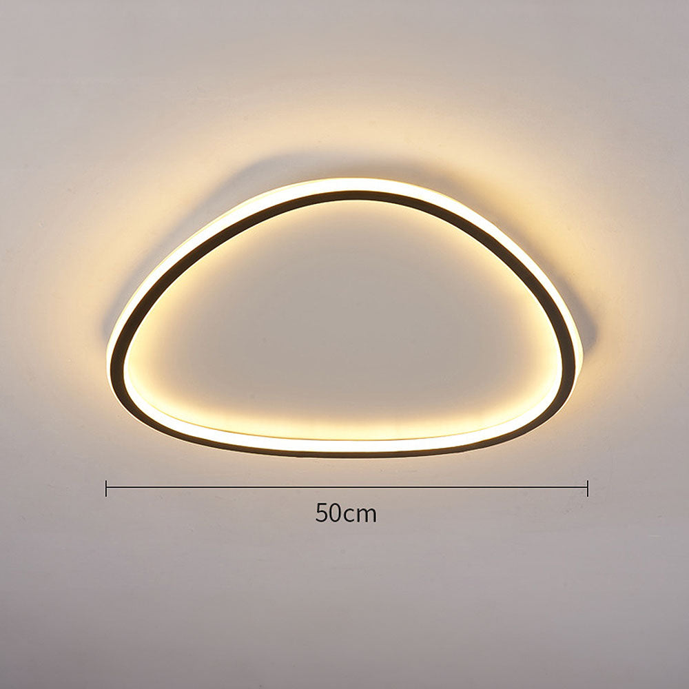 Nordic-Inspired Black Oval Flush Light