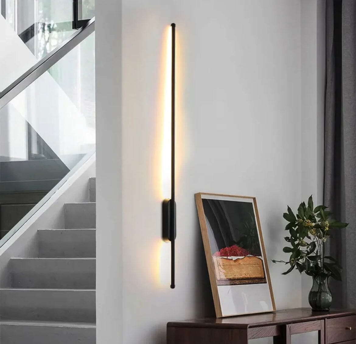 Slim Black LED Wall Sconce