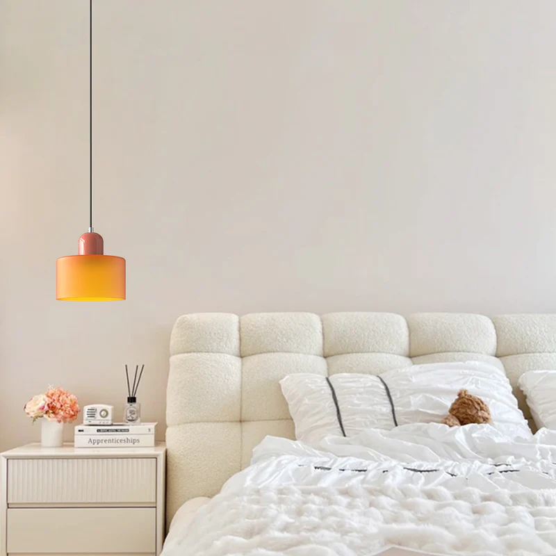 Small Glass Pendant Lamp in Bauhaus Style