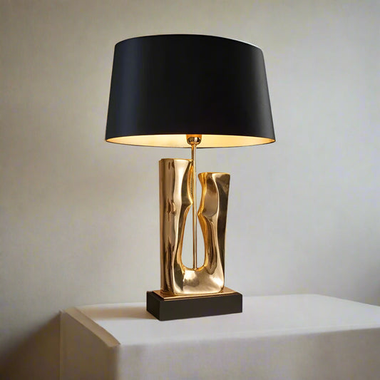 Designer Stone and Metal Table Lamp