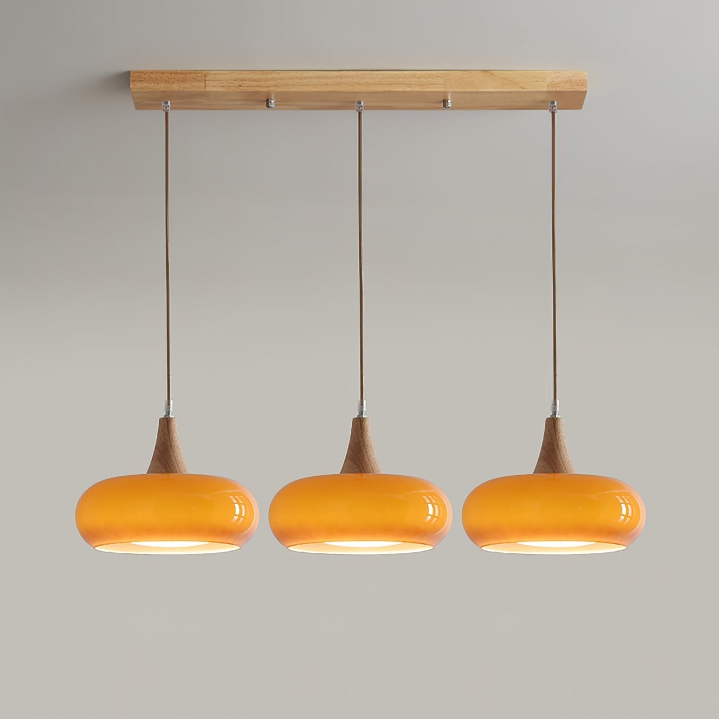 Modern Glass Wood Pendant Light