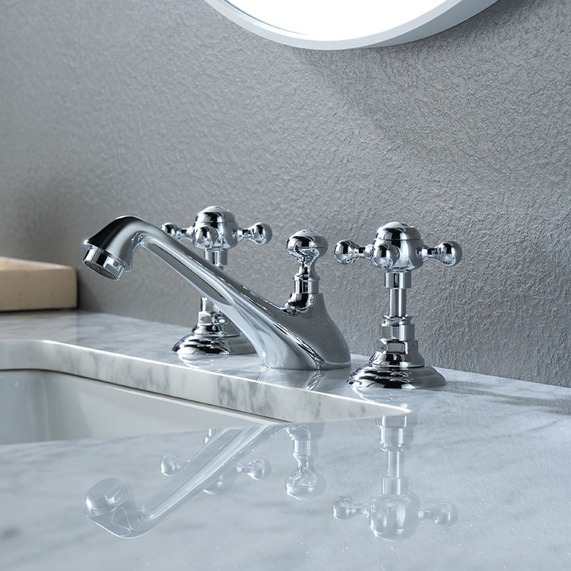 Wrenholt Vintage Polished Chrome Widespread Basin Mixer Tap