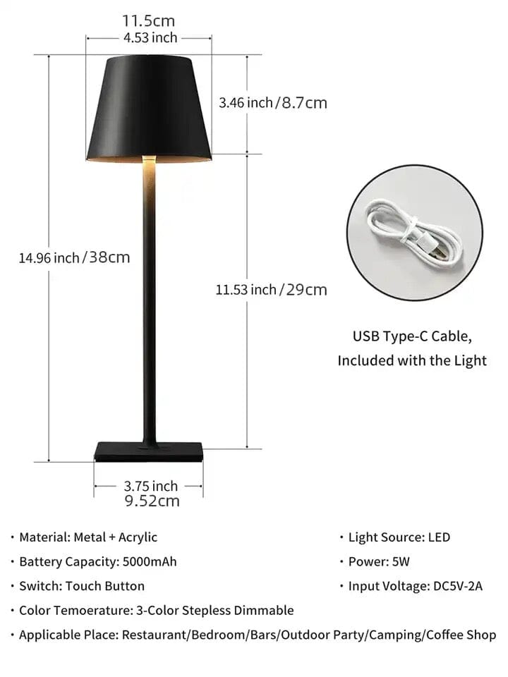 Cordless Dimmable LED Table Lamp