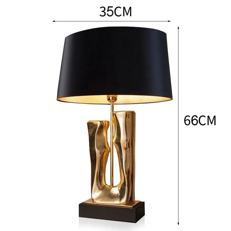 Designer Stone and Metal Table Lamp