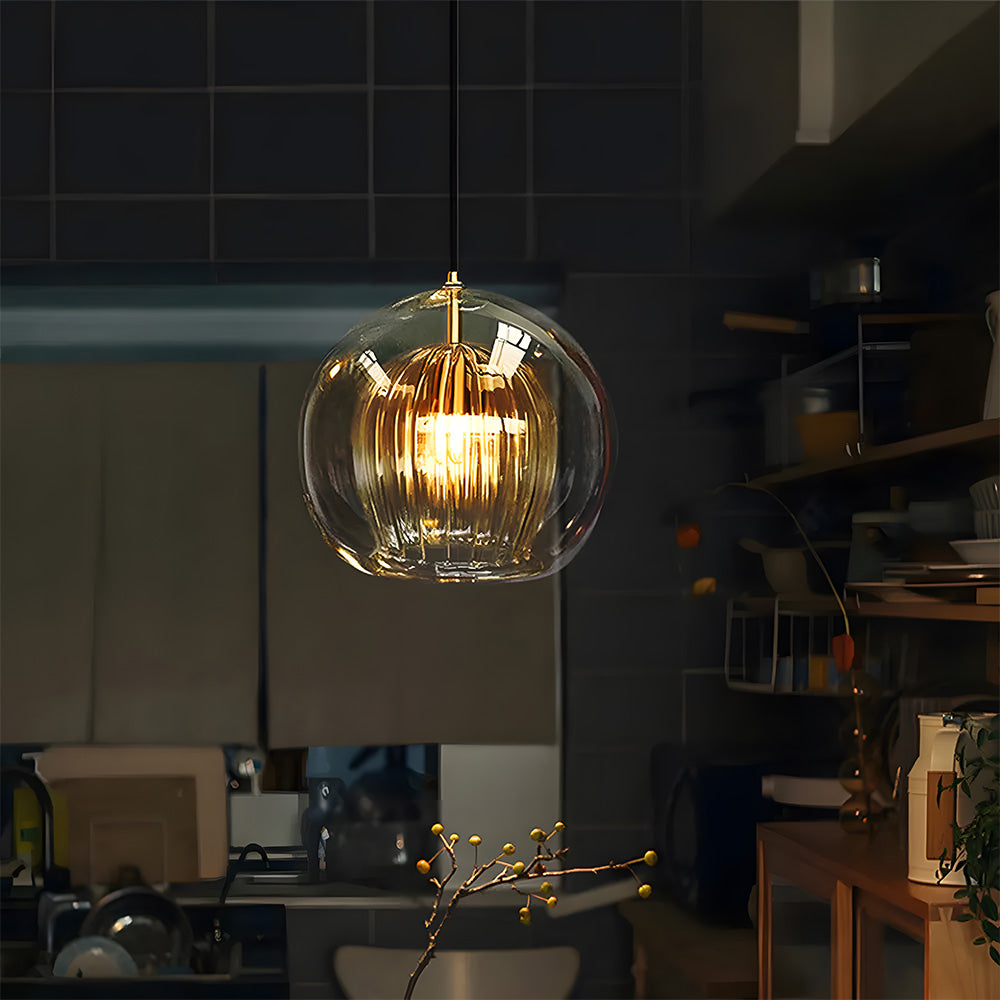 Spherical Glass Pendant Light