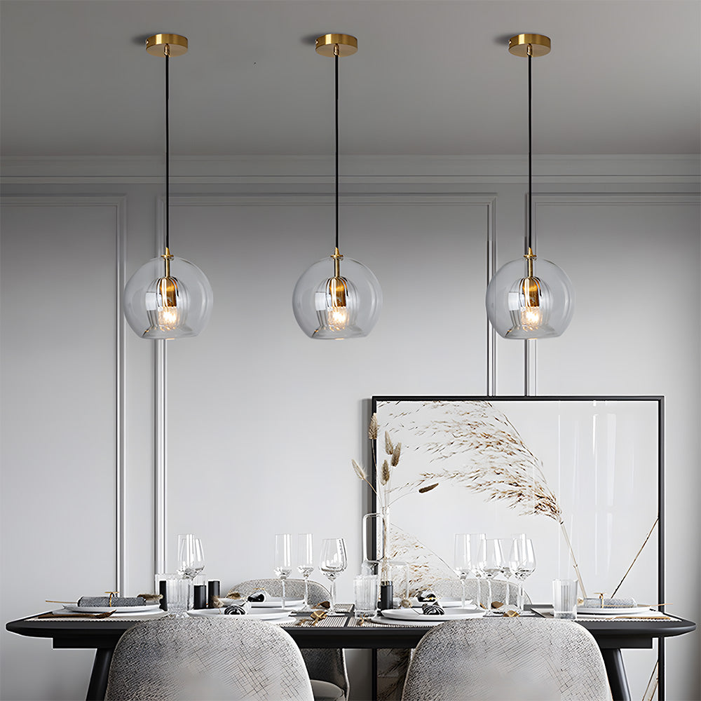 Spherical Glass Pendant Light