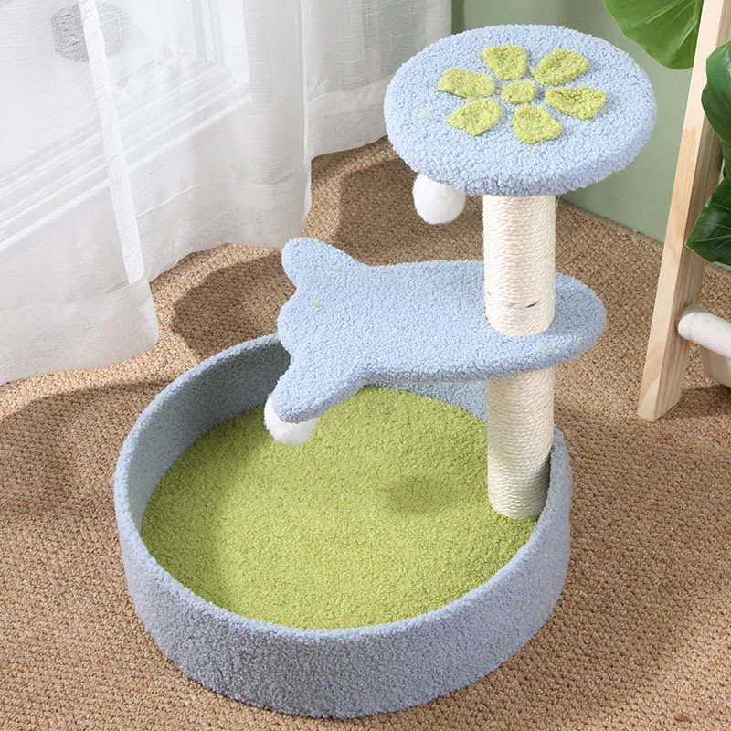 Kattenboom in Bloemdesign met Krabpaal en Slaapplek
