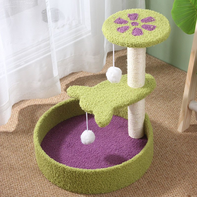 Kattenboom in Bloemdesign met Krabpaal en Slaapplek