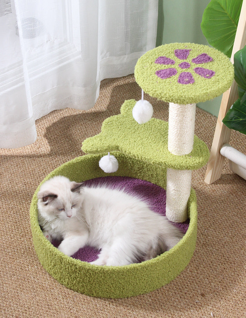 Kattenboom in Bloemdesign met Krabpaal en Slaapplek