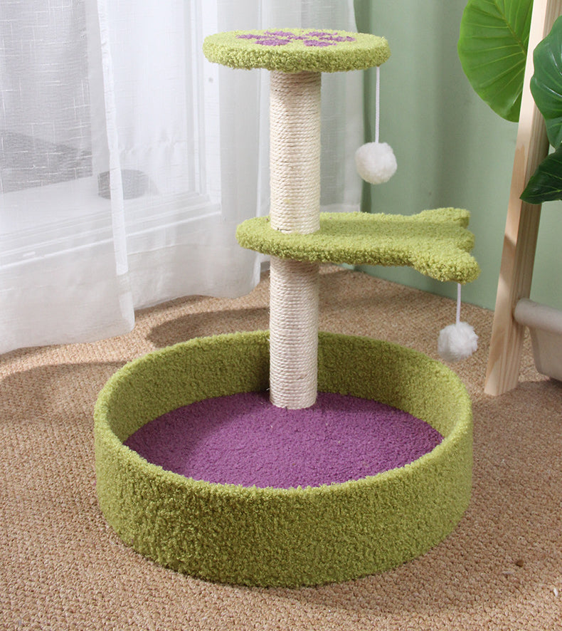 Kattenboom in Bloemdesign met Krabpaal en Slaapplek