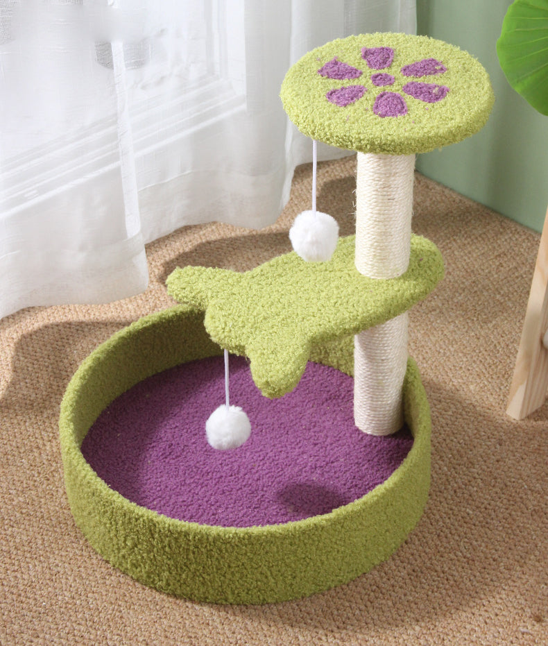 Kattenboom in Bloemdesign met Krabpaal en Slaapplek