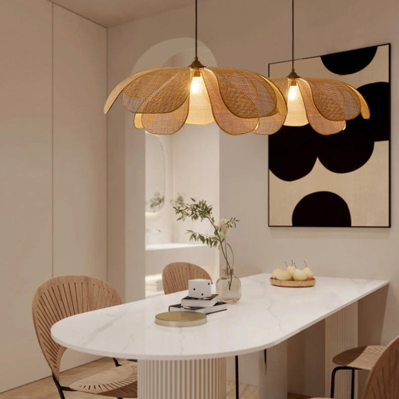 Rattan Petal Ceiling Light