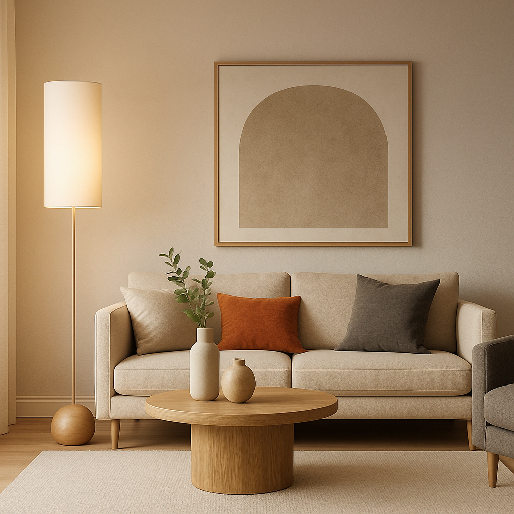 Vintage Linen Shade Floor Lamp