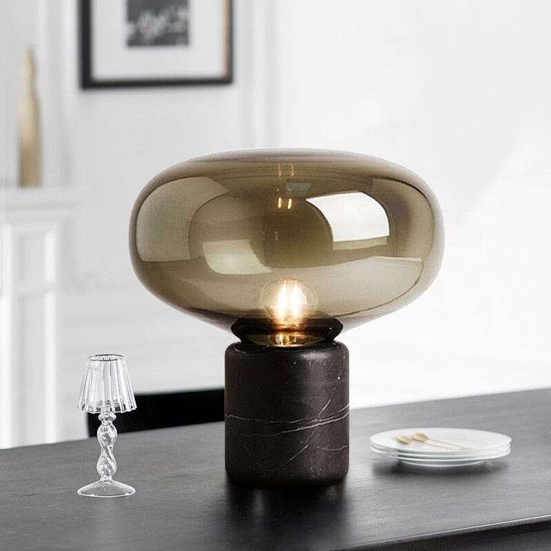 Marble Mushroom-Style Table Lamp