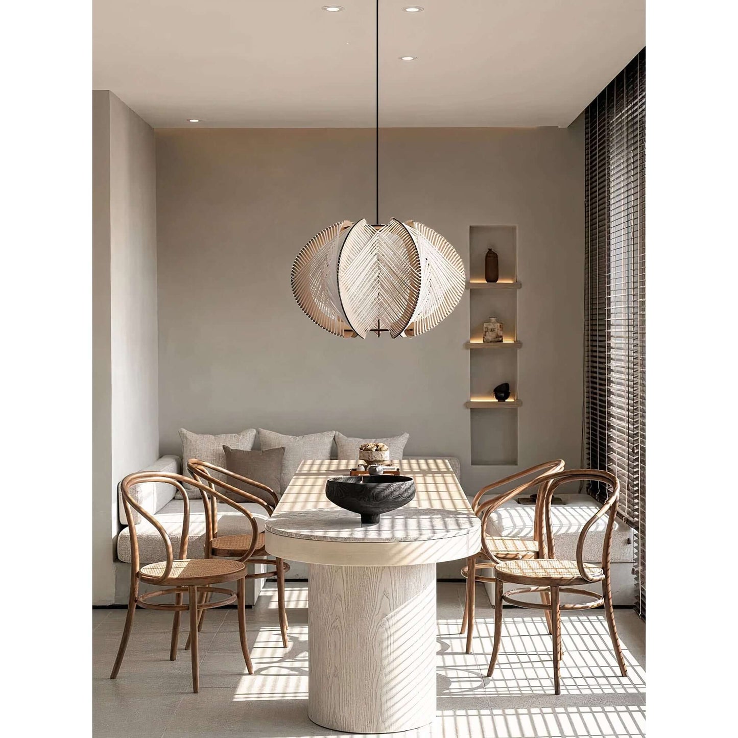 Woven Rattan Dome Ceiling Light