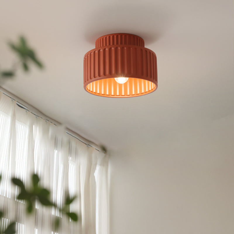 Vintage Fabric Drum Ceiling Lamp