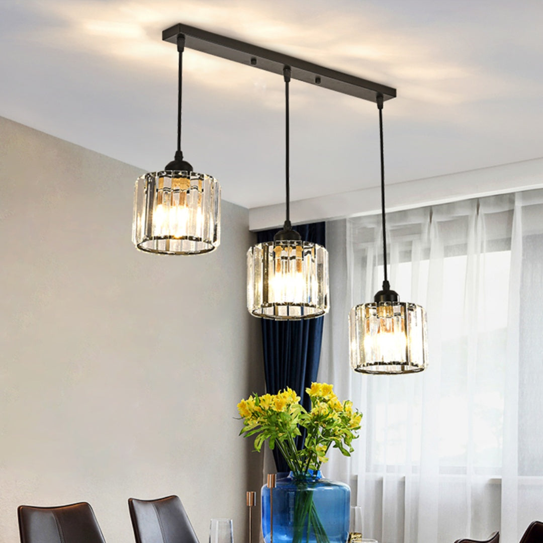 Black Multi-Head Glass Pendant