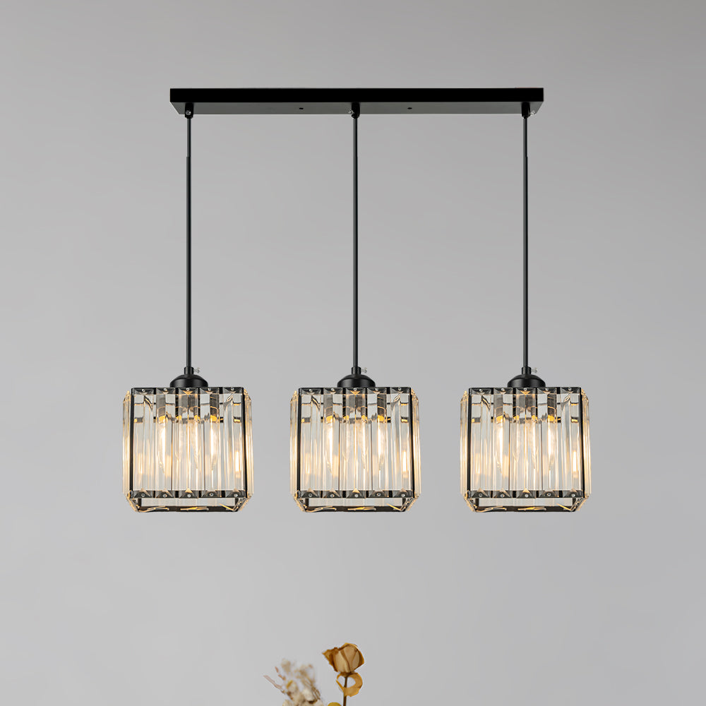 Black Multi-Head Glass Pendant