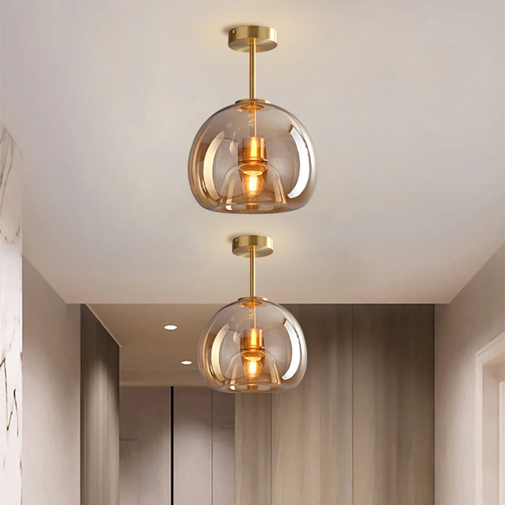 Velsora Modern Copper Glass Ceiling Light