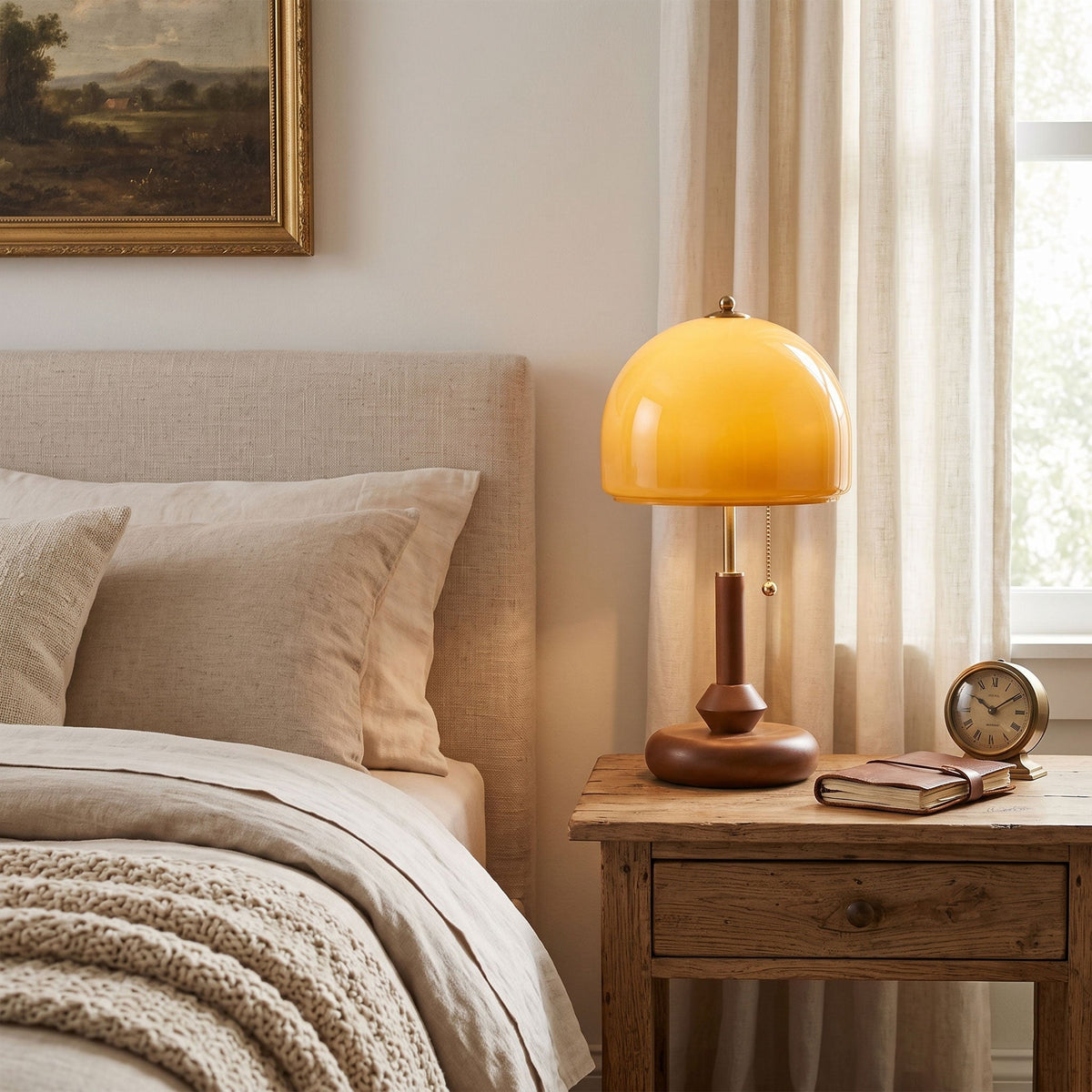 Bricora Mid-Century Walnut Table Lamp