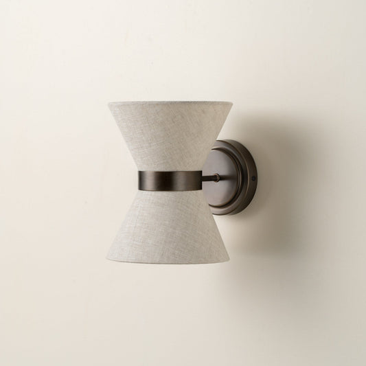 Bronze and Linen Wall Light