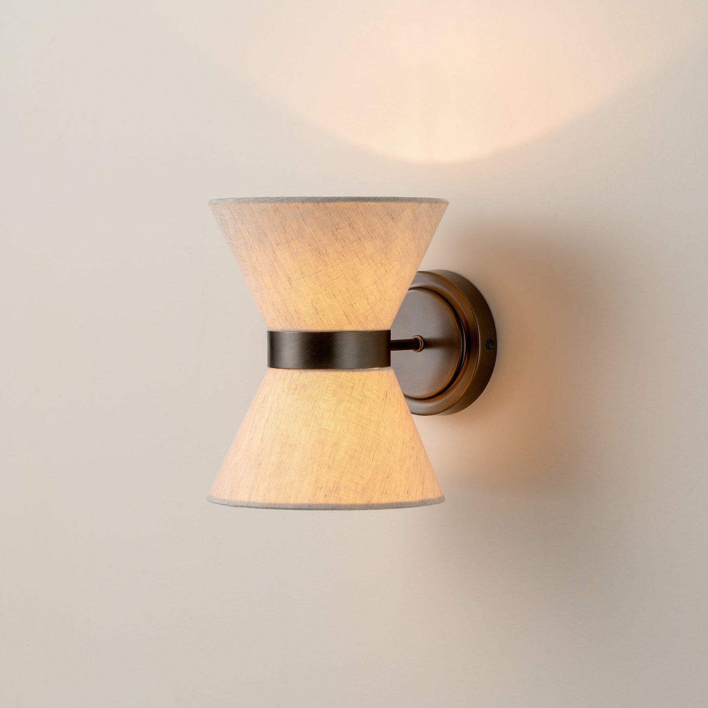 Bronze and Linen Wall Light