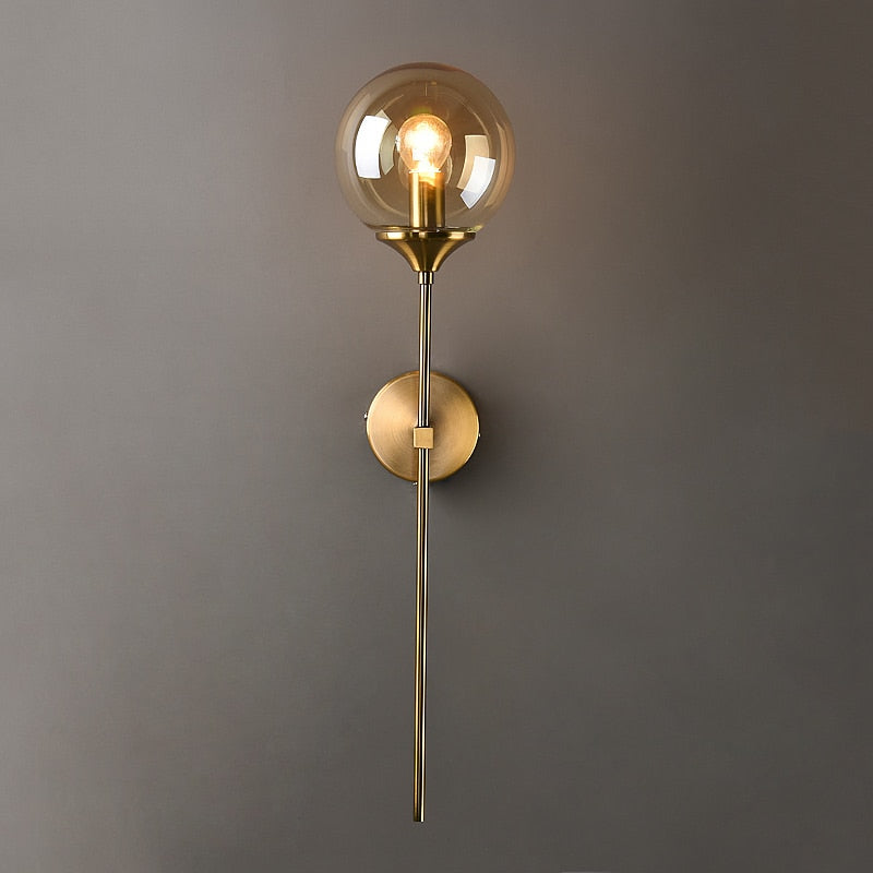 Golden Glass Wall Sconce Light
