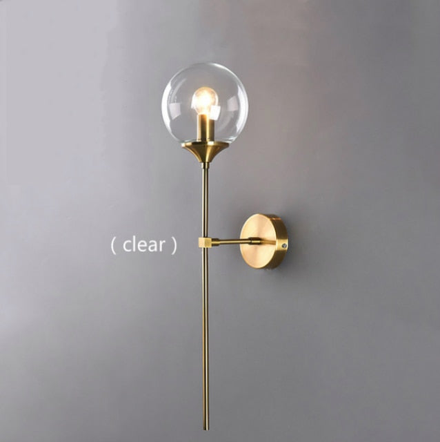Golden Glass Wall Sconce Light