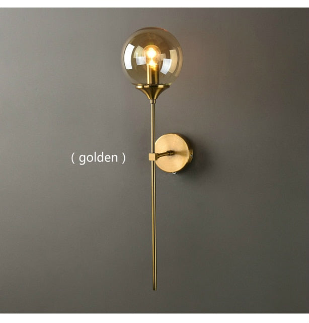 Golden Glass Wall Sconce Light