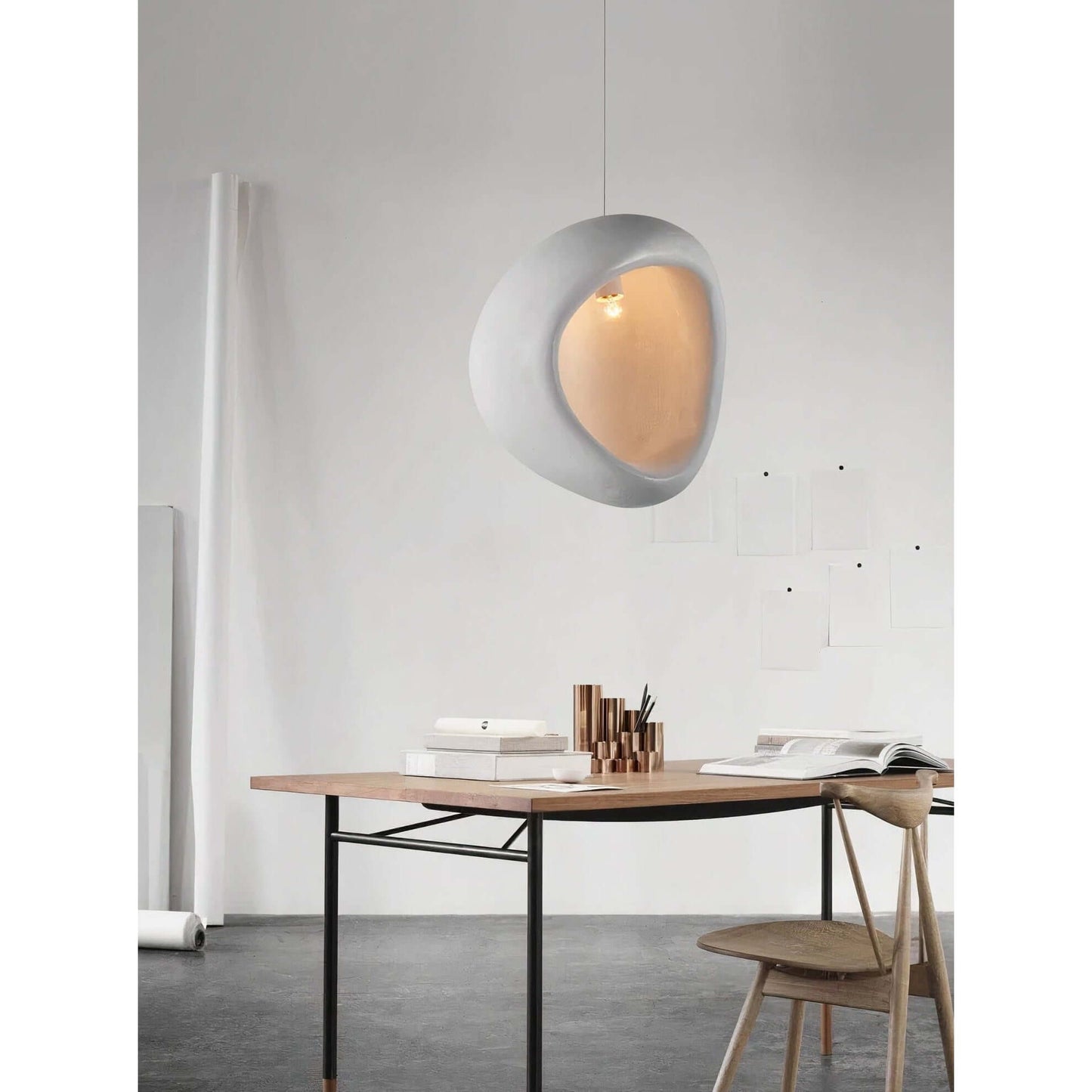 Linen Scallop Pendant Light