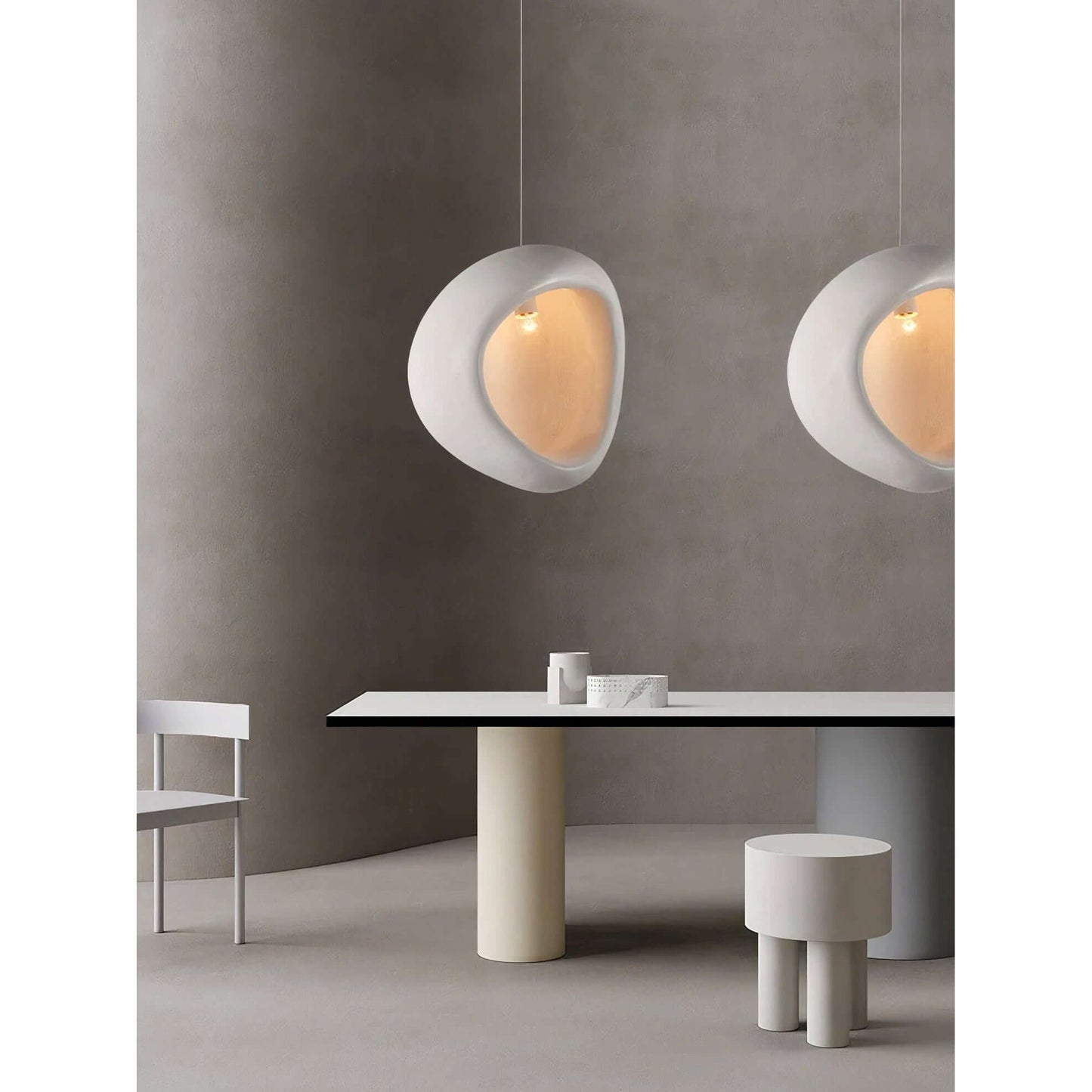 Linen Scallop Pendant Light
