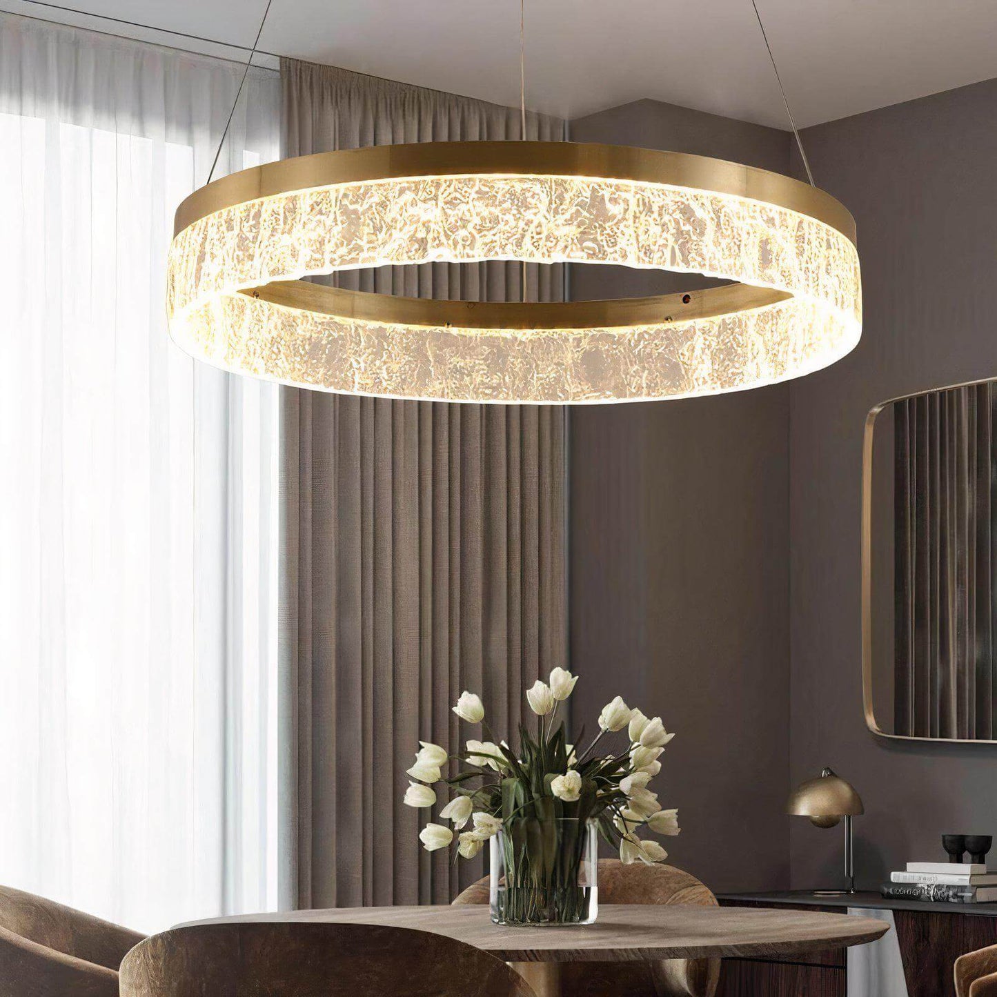 Textured Linen Chandelier