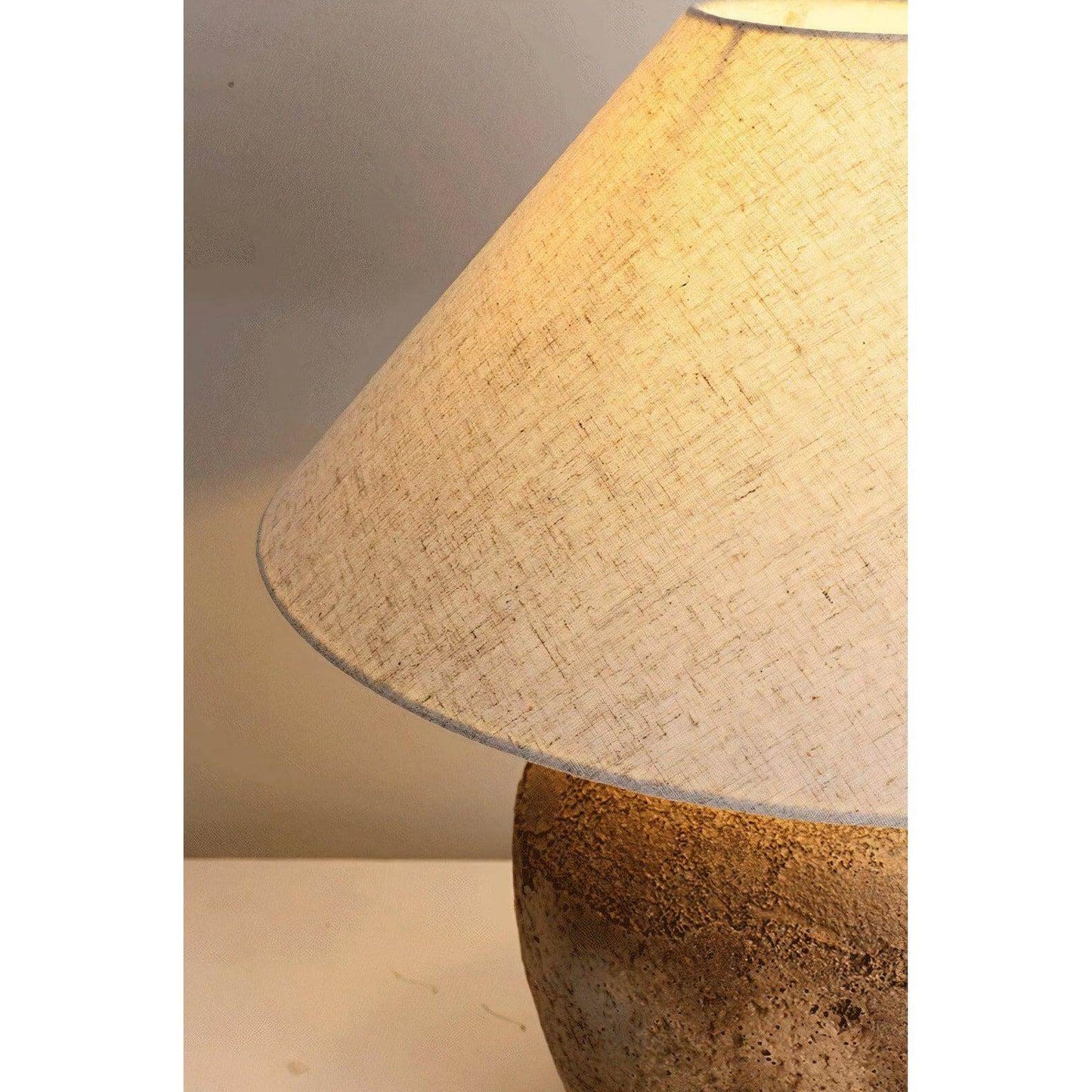Cream Ceramic Fluted Table Lamp