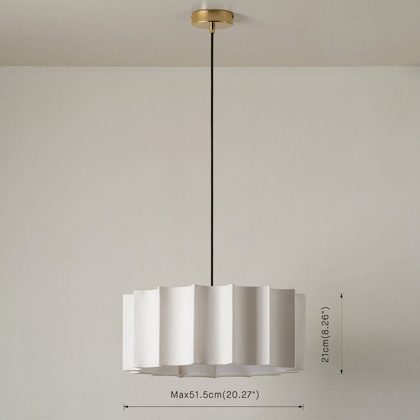 White Scalloped Linen Lampshade