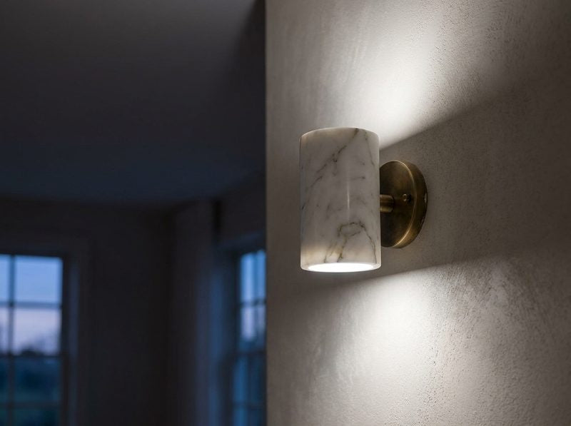 Marble and brass wall light